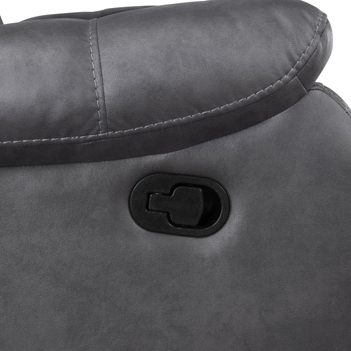 Morello Console Loveseat W/ Dual Recliners-Gray