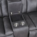 Morello Console Loveseat W/ Dual Recliners-Gray