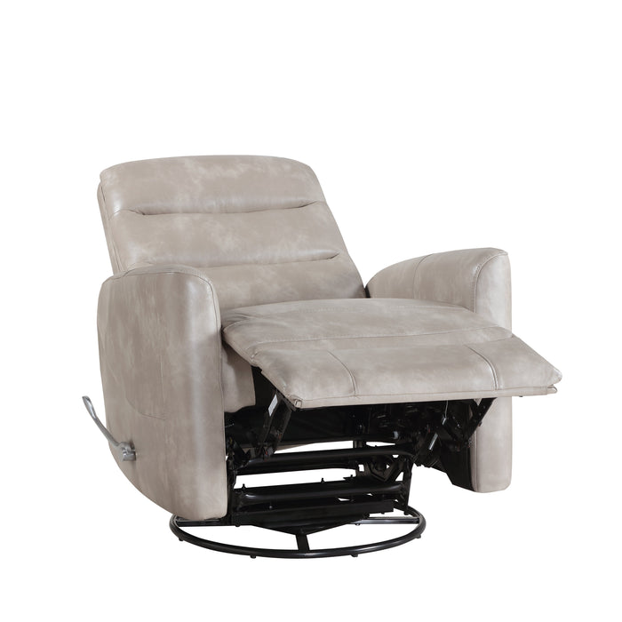 Takami Swivel Recliner-Gray Vegan Leather