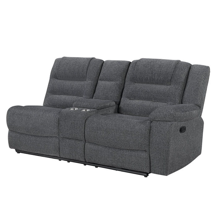Redondo Raf Console Loveseat W/1 Recliner-Dk Gray