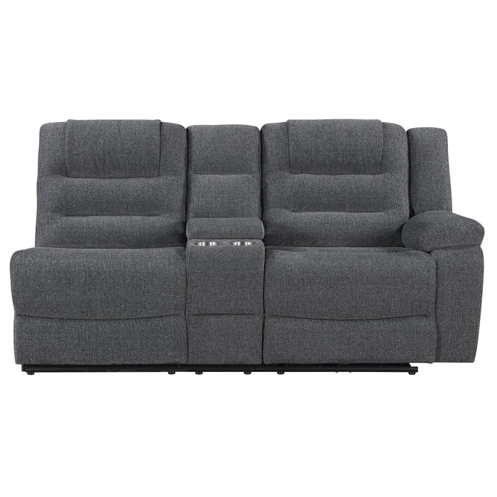 Redondo Raf Console Loveseat W/1 Recliner Pwr Fr-Dk Gray
