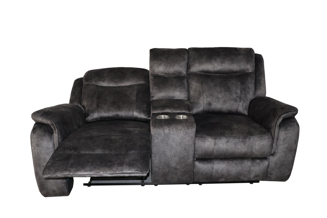 Park City Console Loveseat W/ Dual Recliners-Slate