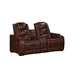 Chester Reclining Console Loveseat-Brown