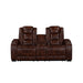 Chester Reclining Console Loveseat W/Pwr Hr & Fr-Brown