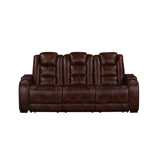 Chester Reclining Sofa W/Pwr Hr & Fr-Brown