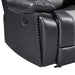 Nikko Console Loveseat W/ Dual Recliners-Black/Gray