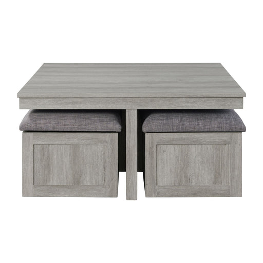Uster Coffee Table W/Four storage Stools Grey - Sweet Furniture (Columbus, Ohio)