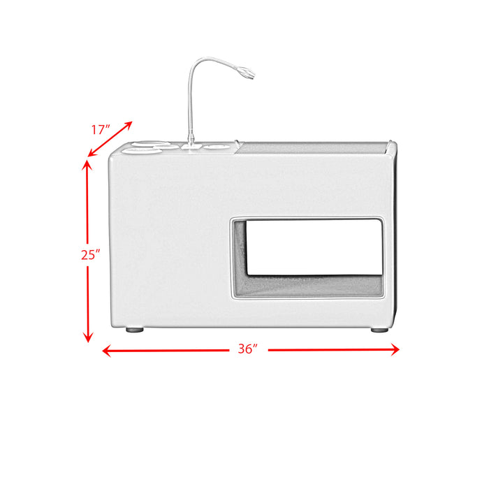 Valari Nightstand with Electronic Features in Grey PU - Sweet Furniture (Columbus, Ohio)