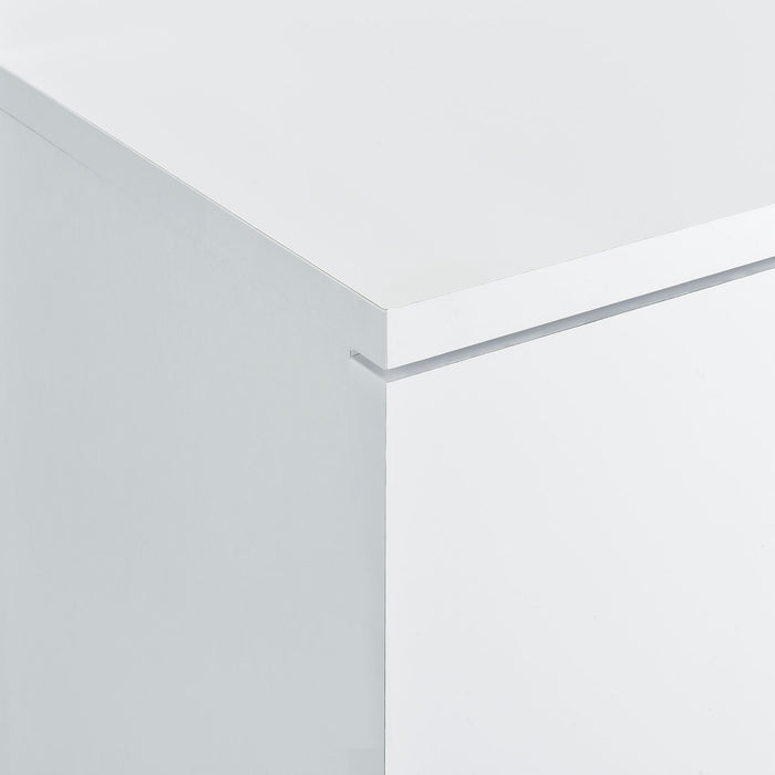 Vancouver Floor Mirror With Storage in White