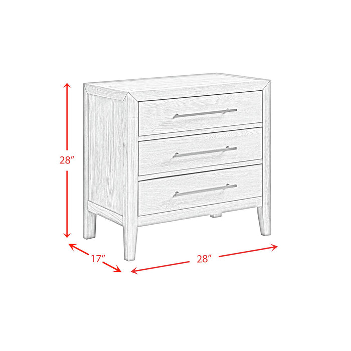 Versailles Contemporary 3-Drawer Nightstand - Sweet Furniture (Columbus, Ohio)