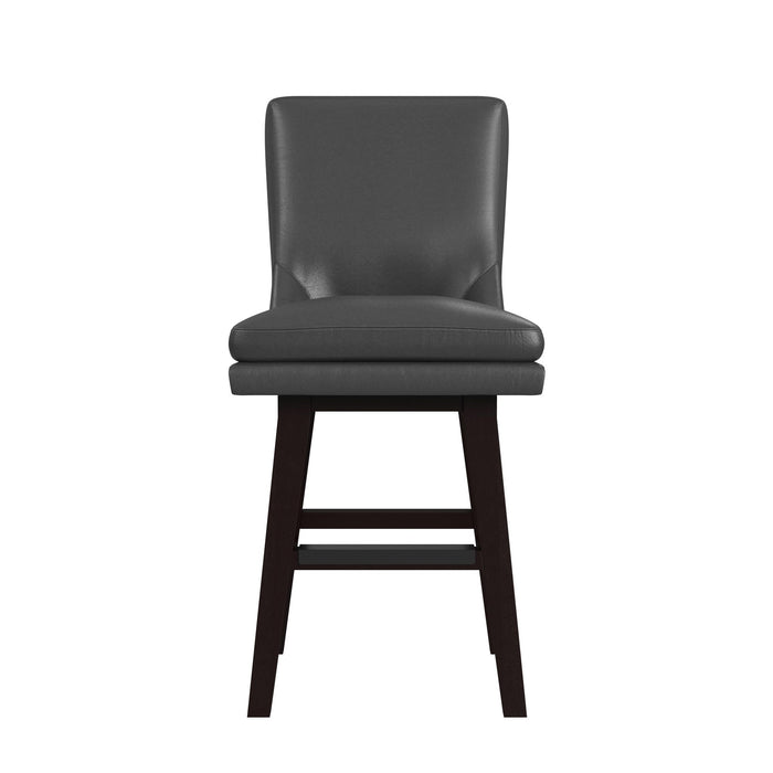 Villanova Swivel Counter Stool with Pewter PU in Espresso (2 Per Carton) - Sweet Furniture (Columbus, Ohio)