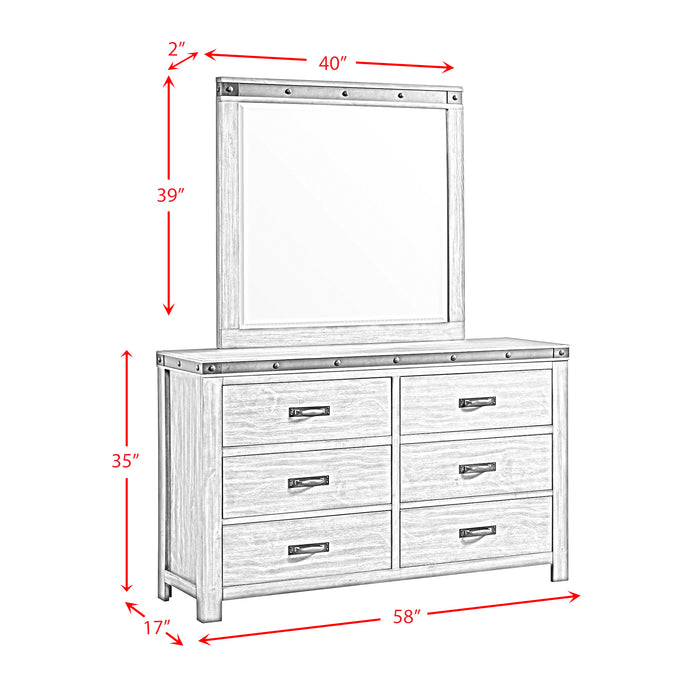 Wade Youth 6 Drawer Dresser & Mirror Set - Sweet Furniture (Columbus, Ohio)