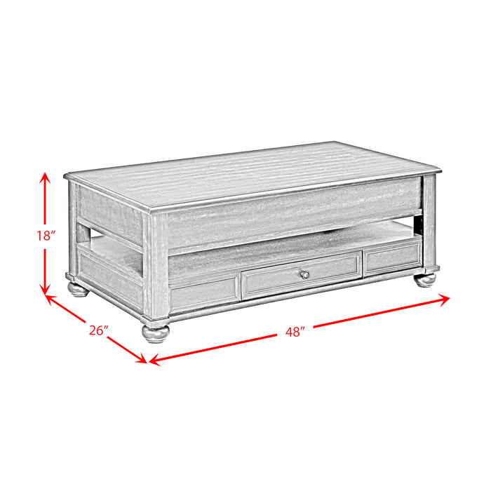 Wagner Rectangular Lift-Top Coffee Table w/ Casters in Cherry