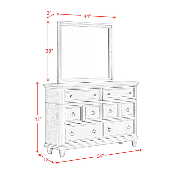 Whit-Ash Dresser and Mirror Set in Light Grey