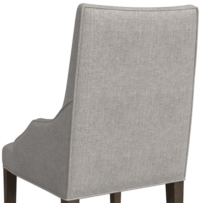 Yellowstone Dining Host Chair with Grey Fabric in Medium Brown (2 Per Carton)