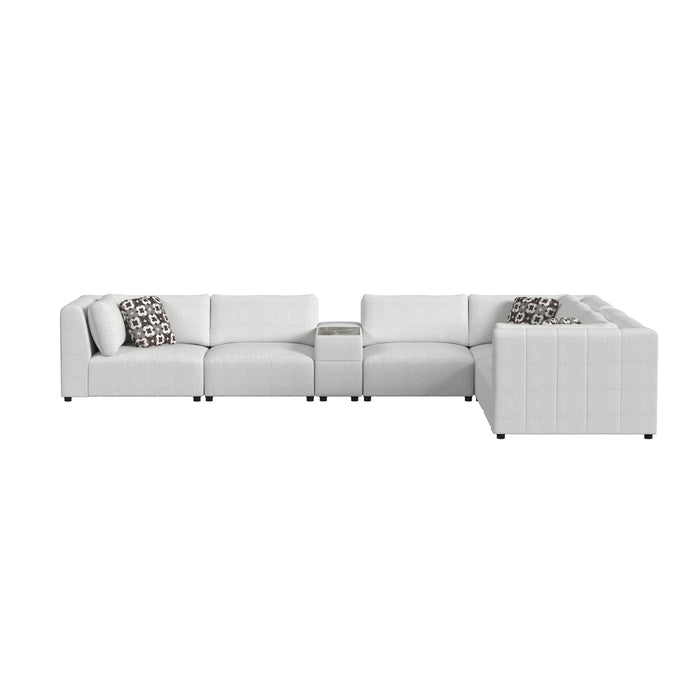 Zandara 7PC Modular Set in Olefin Beige with Pillows