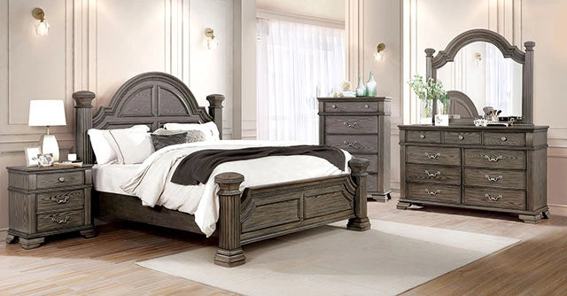 Pamphilos 4 & 5 Piece Queen Bedroom Set Gray & White