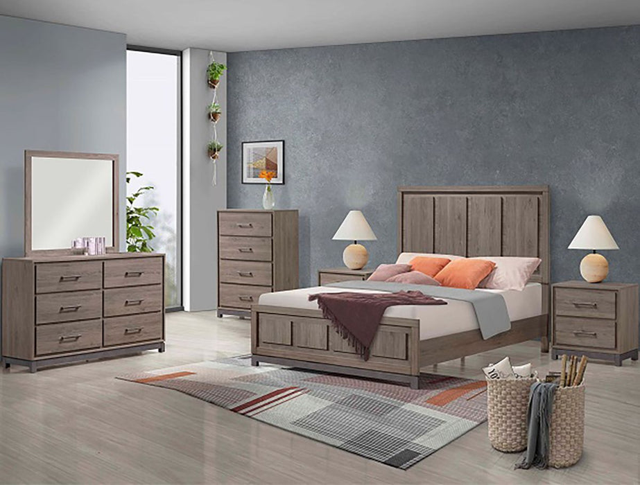 Crown Mark Furniture River Queen Panel Bed in Brown B3150-Q