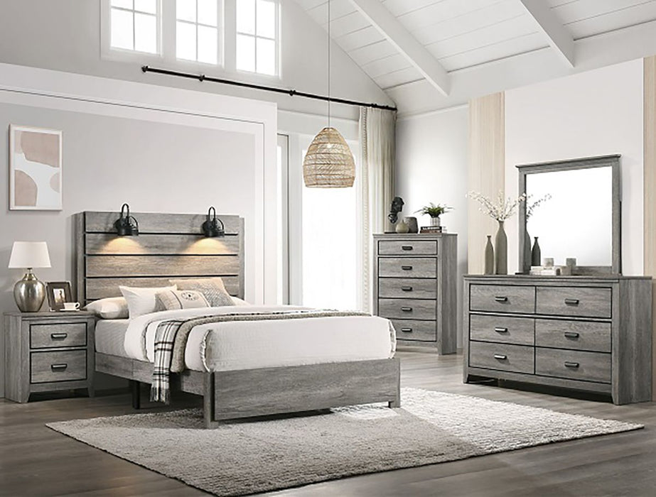 Crown Mark Furniture Carter 5 Drawer Chest in Gray