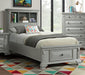 Elements International Calloway Grey Queen Bookcase Storage Bed in Grey image