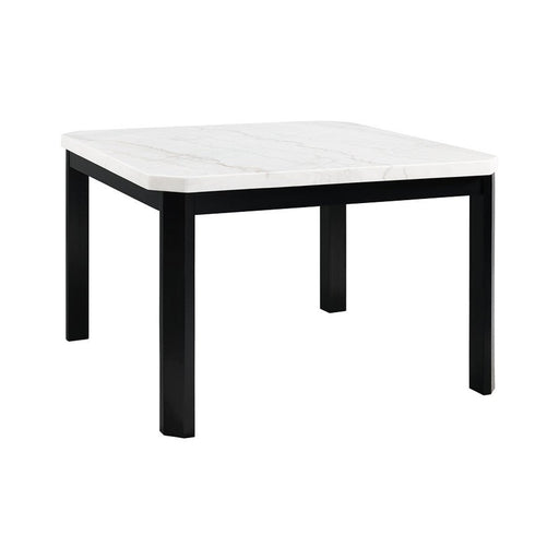 Elements International Francesca Counter Height Dining Table in White and Black image