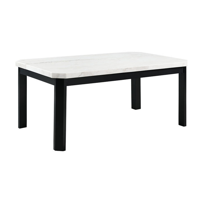 Elements International Francesca Rectangular Dining Table in White and Black image