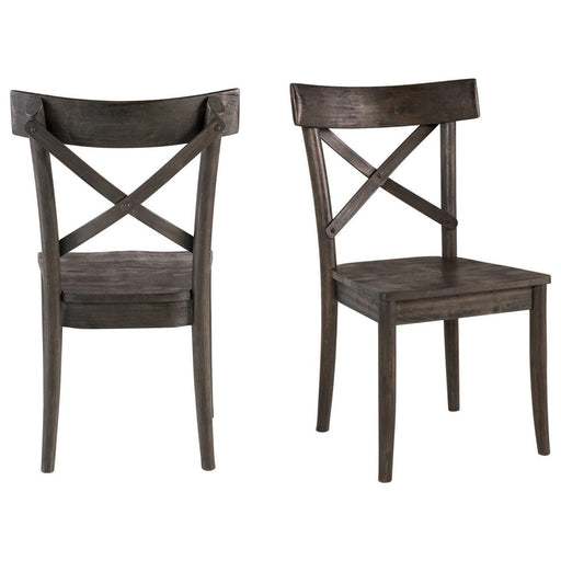 Elements International New Bedford Coronado Wooden Side Chair (Set of 2) in Dark Wood image