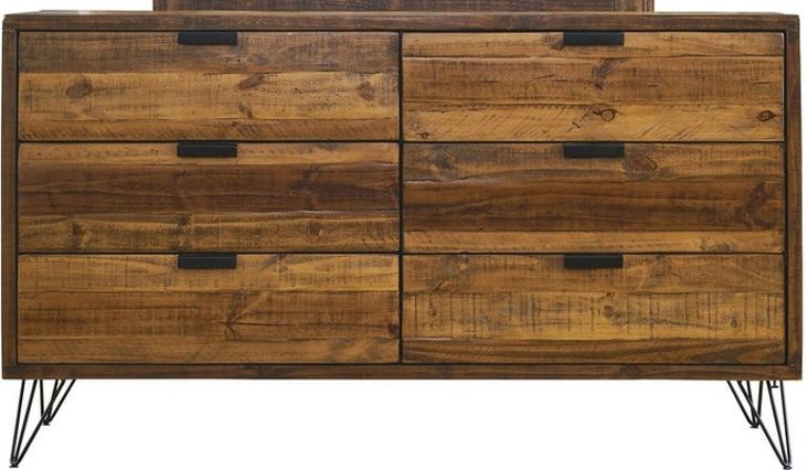 Elements International Cruz 6 Drawer Dresser in Brown image