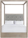 Elements International Arcadia Queen Upholstered Canopy Bed in Grey image