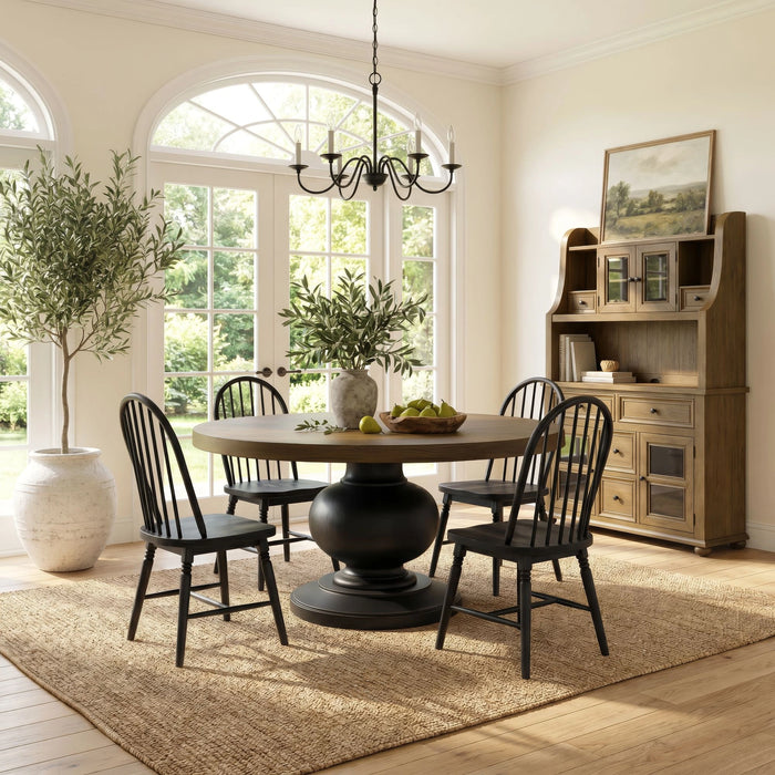 Heritage & Home Dining Table in Oak Brown and Black