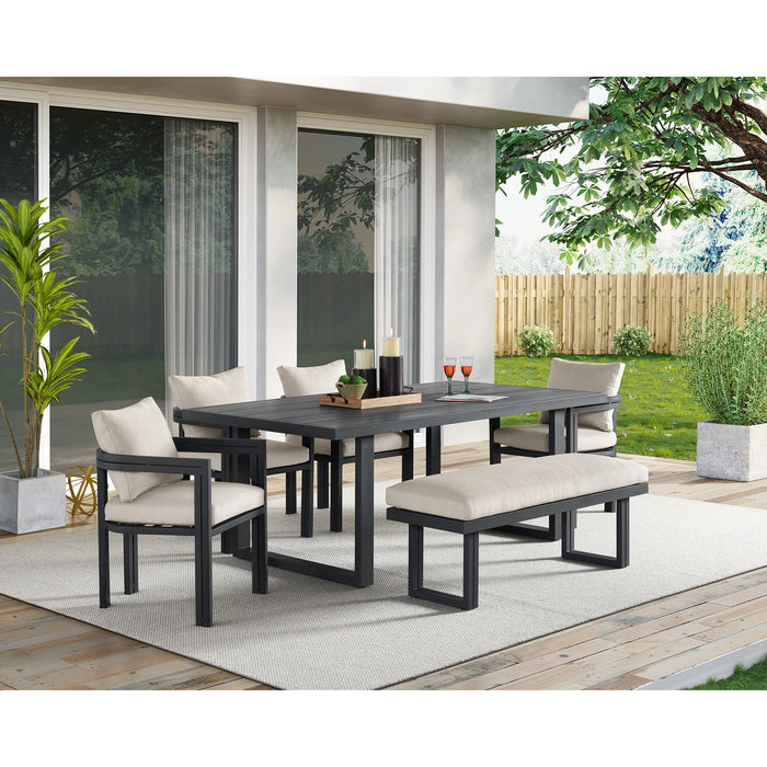 Playa Dining Chair - Dark Grey and Olefin Beige (2 Per Carton)