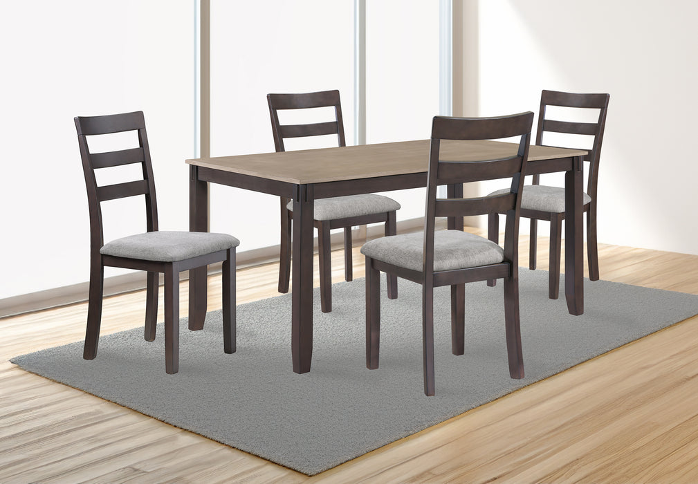 BRANSON 5PK DINETTE SET LIGHT BROWN