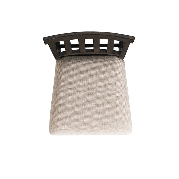 Elements International Stone Counter Height Chair (Set of 2) in Cream/Dark Ash