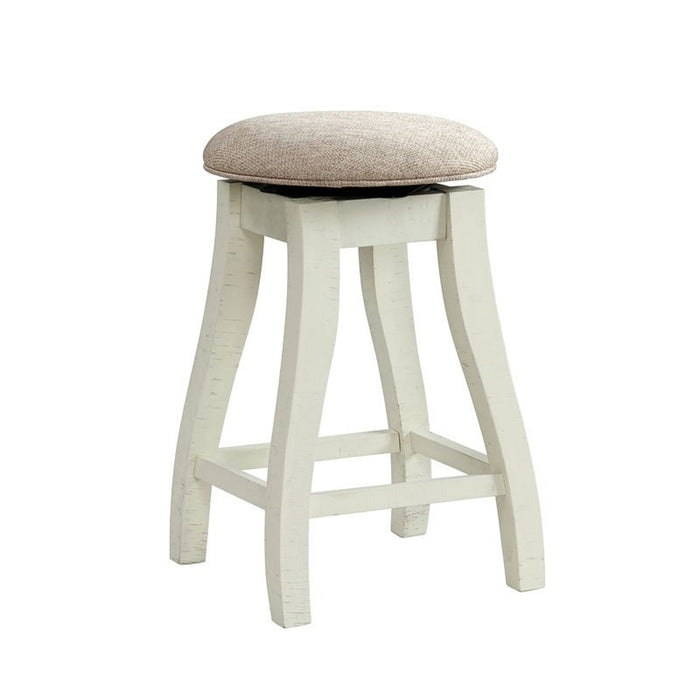 Elements International Stone 24 Inch Counter Height Stool (Set of 2) in White