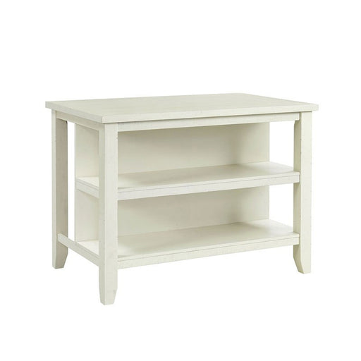 Elements International Stone Kitchen Island in White image