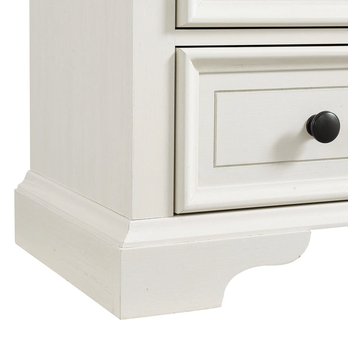 Eastwood Youth 3-Drawer Nightstand in Brown and Off-White