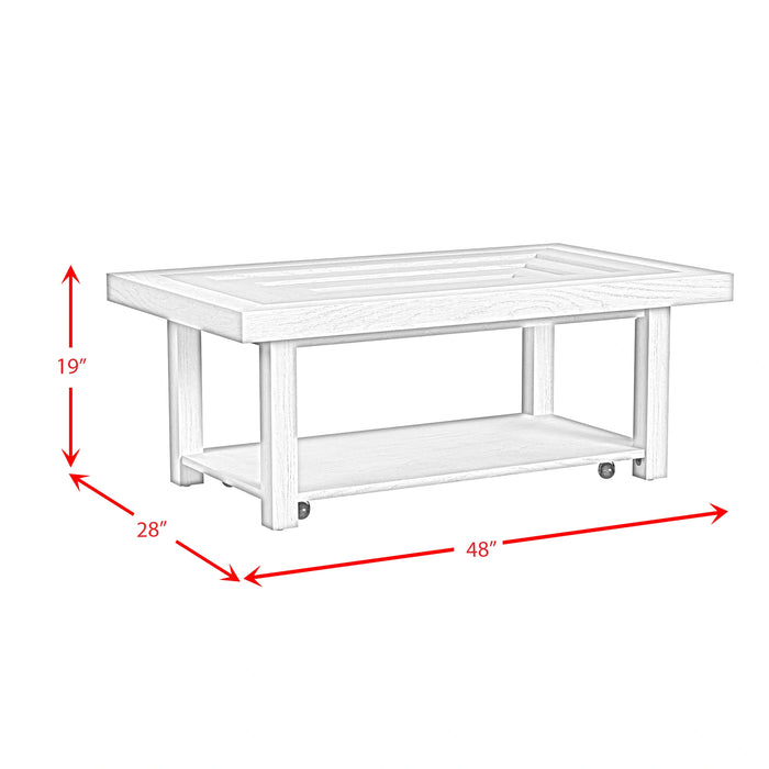 Avalanche 2PC Occasional Table Set in Antique White-Coffee Table & End Table
