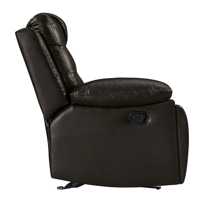 Nikko Console Loveseat W/ Dual Recliners-Brown