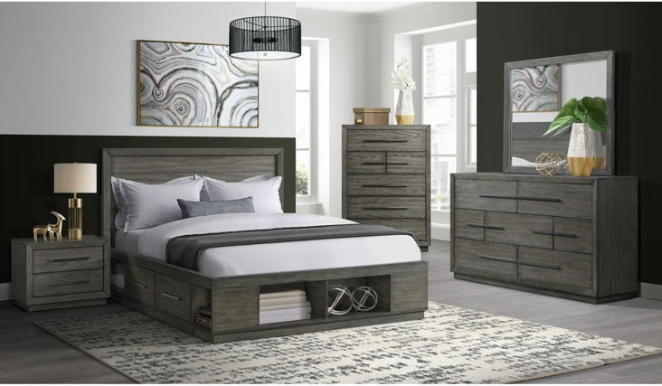 Elements International Elation 7 Drawer Dresser in Gray