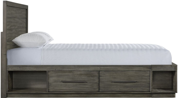 Elements International Elation King Storage Bed in Gray ET610KB