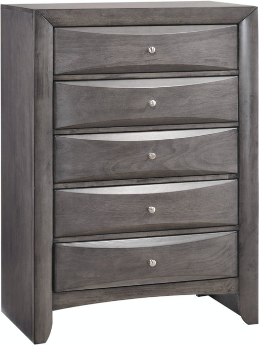 Elements International Emily Grey 5 Drawer Chest in Gray image