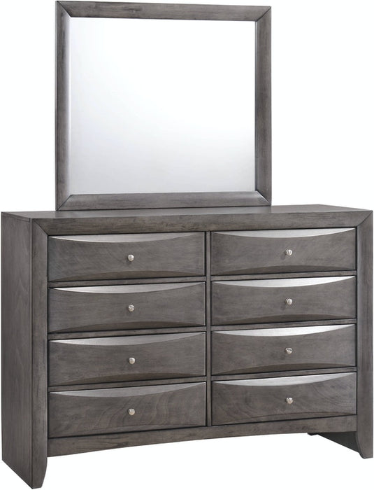 Elements International Emily Grey 8 Drawer Dresser in Gray