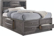 Elements International Emily Grey King Storage Bed in Gray EG170KB image