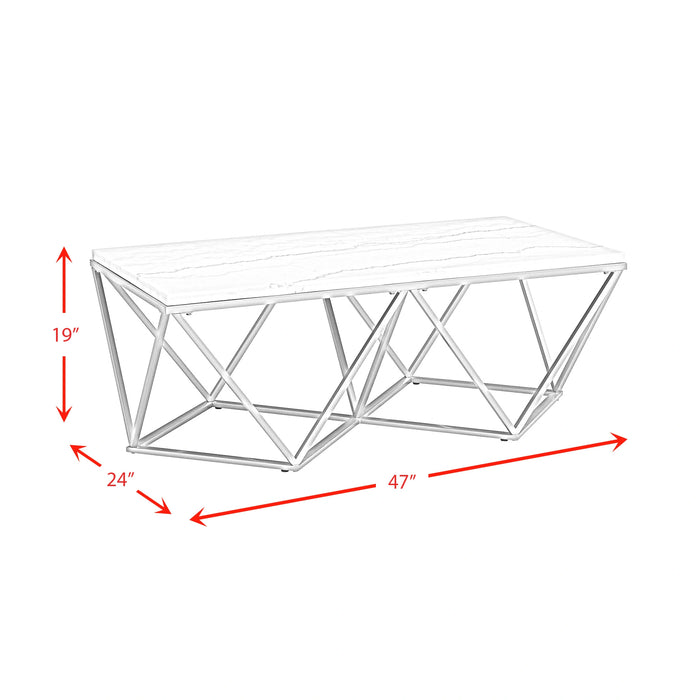 Riko Rectangular Coffee Table W/Gold Metal Leg