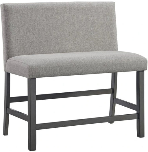 Elements International Seneca Counter Height Dining Bench with Back in Grey image