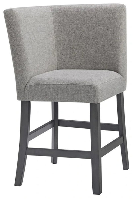 Elements International Seneca Counter Height Dining Corner Bench with Back in Grey image