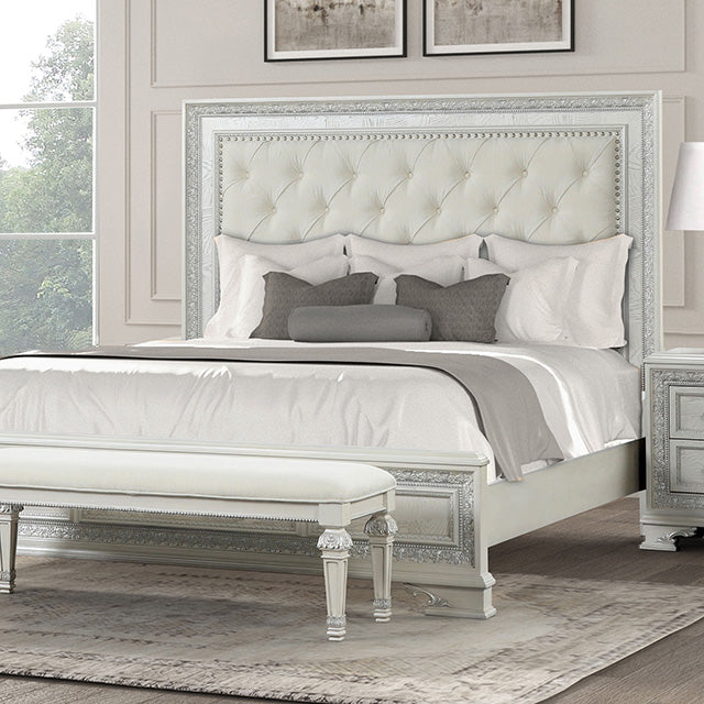 Stella Mia E.King & Queen Bed White & White - Sweet Furniture (Columbus, Ohio)