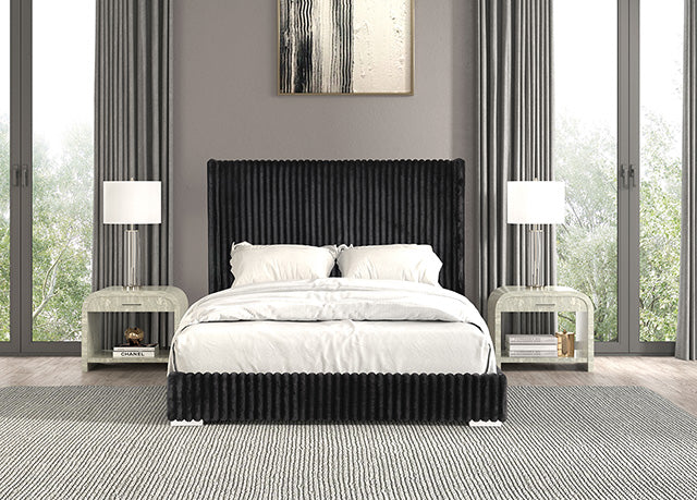 Cadwell E.King, Queen, & Full Bed White, Gray, & Black