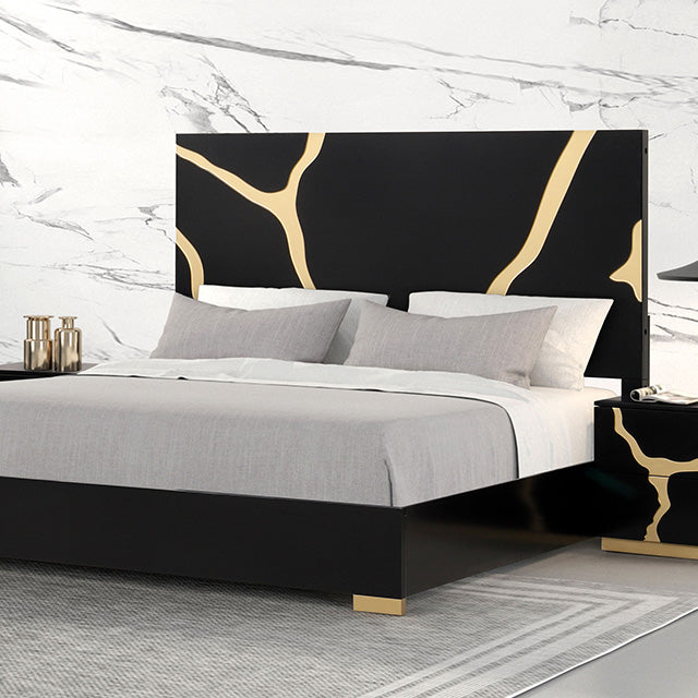 Goldsberg E.King & Queen Bed Grey & Pink