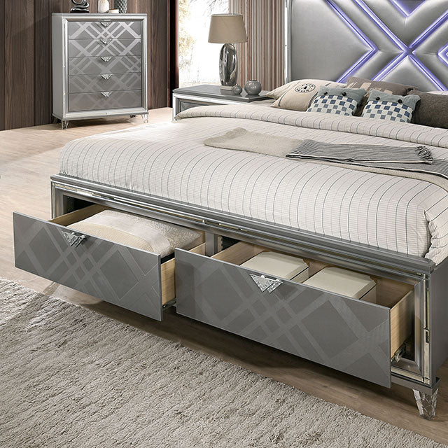 Emmeline 4 & 5 Piece Queen Bedroom Set Gray & White - Sweet Furniture (Columbus, Ohio)